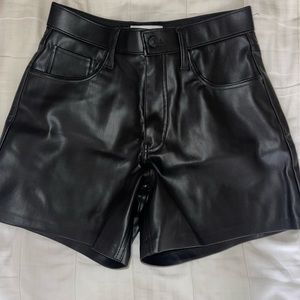 Abercrombie leather high rise shorts